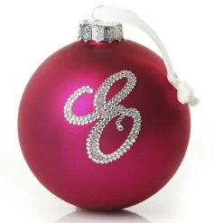 Hot Pink Bling Monogram Christmas Bauble Clearance
