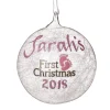 Icicle Glass Personalised Christmas Bauble - Pink First Christmas Flash Sale