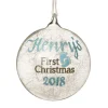 Icicle Glass Personalised Christmas Bauble - Blue First Christmas Store