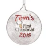 Icicle Glass Personalised Christmas Bauble - First Christmas Reindeer Fashion