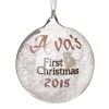 Icicle Glass Personalised Christmas Bauble - First Christmas Hot