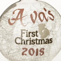 Icicle Glass Personalised Christmas Bauble - First Christmas Hot