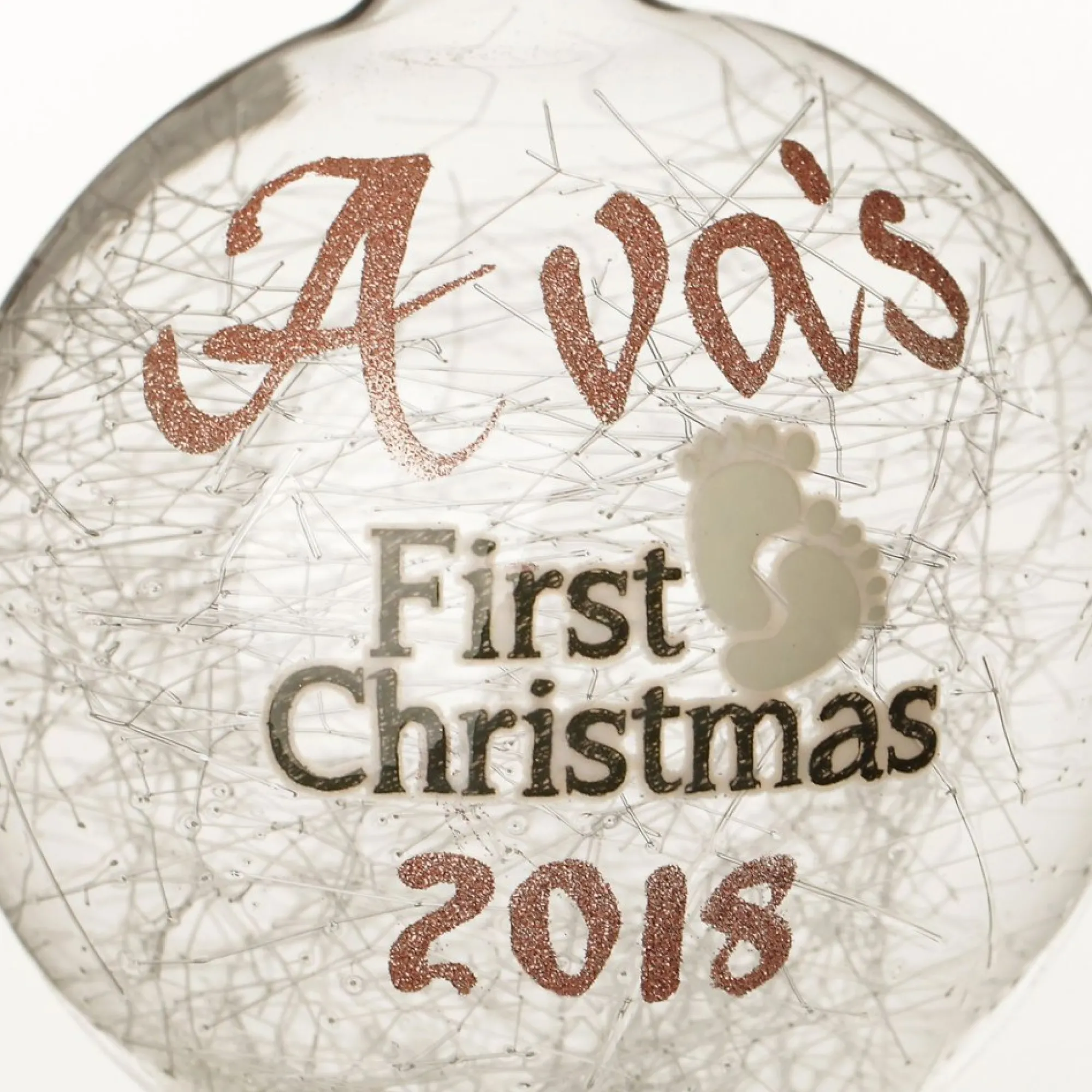 Icicle Glass Personalised Christmas Bauble - First Christmas Hot
