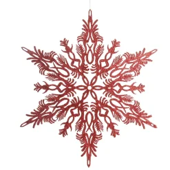 Intricate Red Hanging Snowflake Decoration Shop