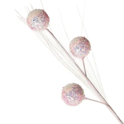 Iridescent Baby Pink Sequin Christmas Ball Trio Pick Shop