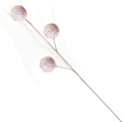 Iridescent Baby Pink Sequin Christmas Ball Trio Pick Shop