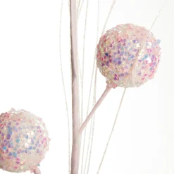 Iridescent Baby Pink Sequin Christmas Ball Trio Pick Shop