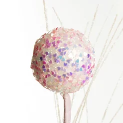 Iridescent Baby Pink Sequin Christmas Ball Trio Pick Shop