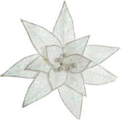 Iridescent Glitter Poinsettia Flower Clip Shop