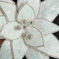 Iridescent Glitter Poinsettia Flower Clip Shop