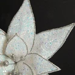 Iridescent Glitter Poinsettia Flower Clip Shop