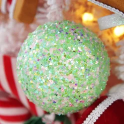 Iridescent Mint Green Sequin Christmas Ball Shop