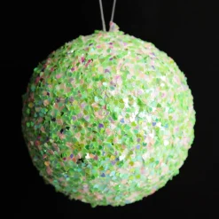 Iridescent Mint Green Sequin Christmas Ball Shop