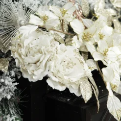 Ivory Flower Blossom Stem with Gold Glitter Discount