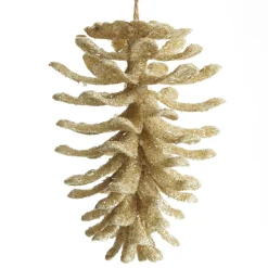 Ivory Glitter Faux Hanging Pinecone Online