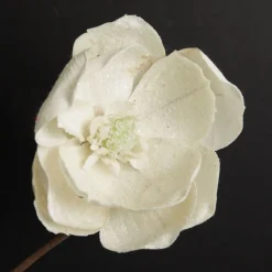 Ivory Glitter Sprinkled Magnolia Flower Clip Store