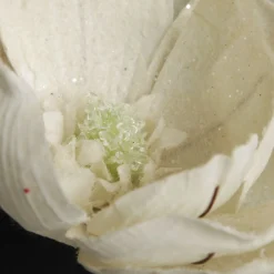 Ivory Glitter Sprinkled Magnolia Flower Clip Store