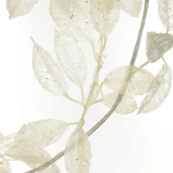 Ivory Leaf Christmas Garland with Sequins Flash Sale