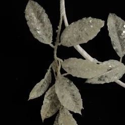Ivory Leaf Christmas Garland with Sequins Flash Sale