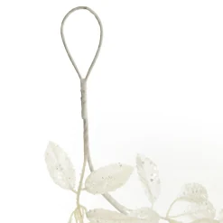 Ivory Leaf Christmas Garland with Sequins Flash Sale