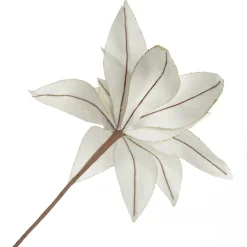 Ivory Lily Flower Stem with Gold Glitter Trim Cheap