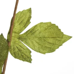 Ivory Peony Flower Stem with Green Leaves Store