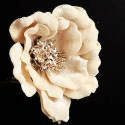 Ivory Velvet Magnolia Flower Clip Flash Sale