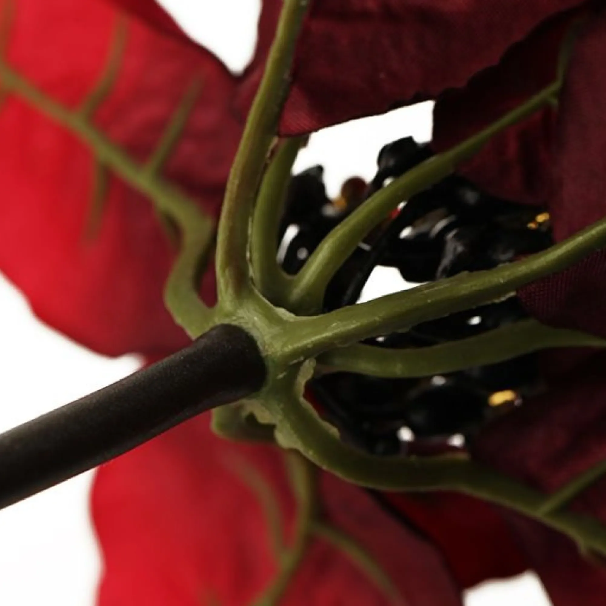 Jewelled Red Poinsettia Flower Pick - Medium Outlet