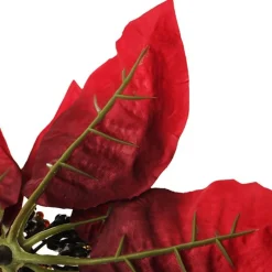 Jewelled Red Poinsettia Flower Pick - Medium Outlet
