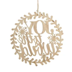 Joy to the World Wooden Circle Wreath Plaque Cheap