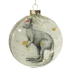 Kangaroo with Santa Hat Glass Disc Kangaroo With Santa Hat Glass Disc Cheap