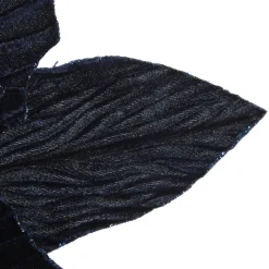 Large Blue Poinsettia Flower Stem with Glitter Trim Sale