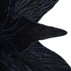 Large Blue Poinsettia Flower Stem with Glitter Trim Sale