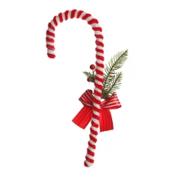 Large Chenille Stick Christmas Candy Cane with Pine and Berries - Set of 2 Outlet