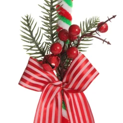 Large Chenille Stick Christmas Candy Cane with Pine and Berries - Set of 2 Outlet