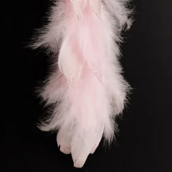 Large Elegant Pink Velvet Bird with Sequins and Feather Tail Store