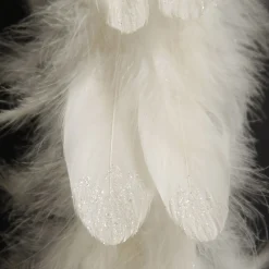 Large Elegant White Bird with Sequins and Feather Tail Flash Sale