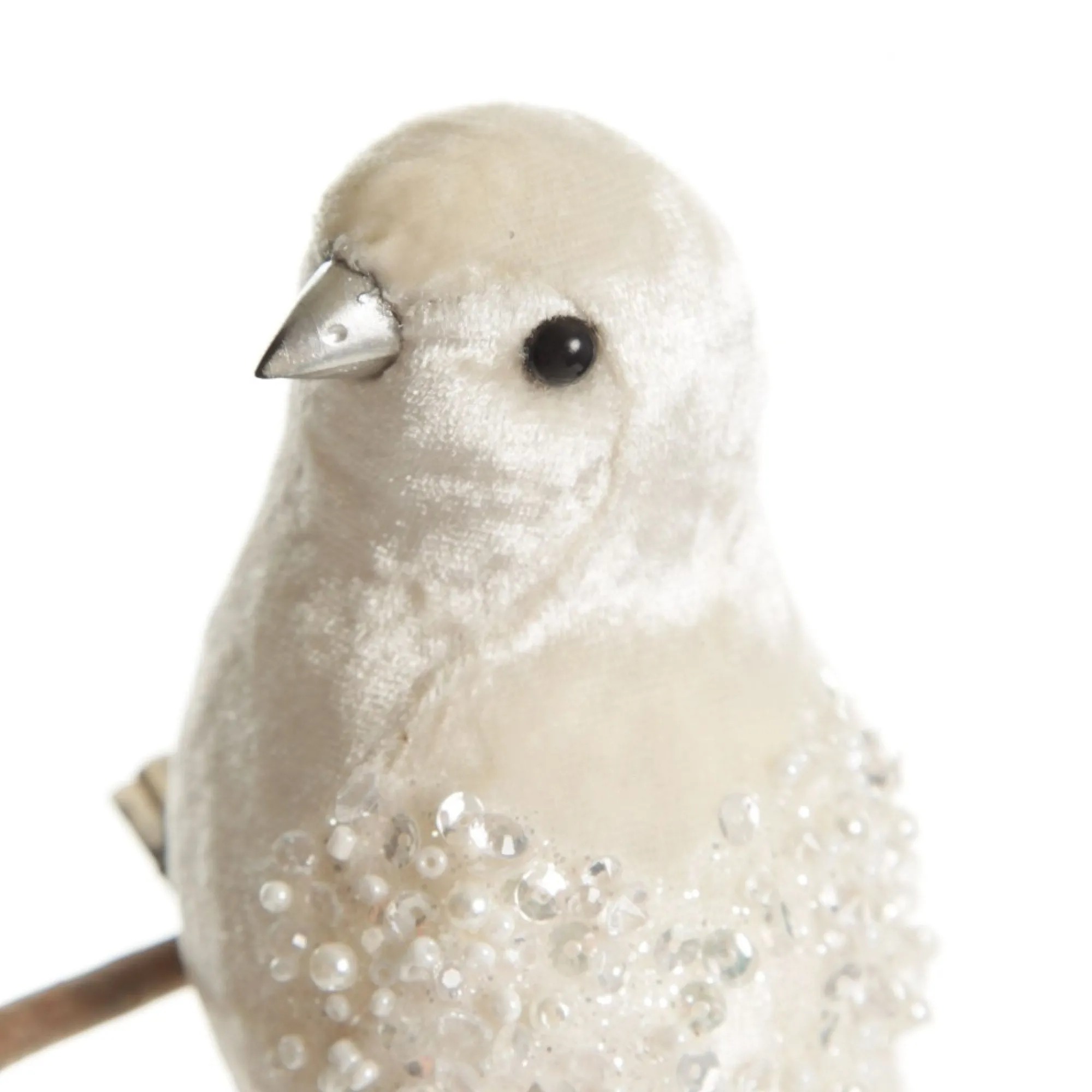 Large Elegant White Bird with Sequins and Feather Tail Flash Sale