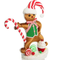 Large Gingerbread Boy with Candy Cane Christmas Ornament Online