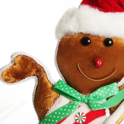Large Gingerbread Girl with Lollipop Christmas Ornament New