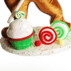 Large Gingerbread Girl with Lollipop Christmas Ornament New