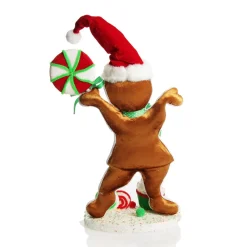 Large Gingerbread Girl with Lollipop Christmas Ornament New