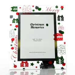 Large Glass Christmas Frame - Presents Clearance