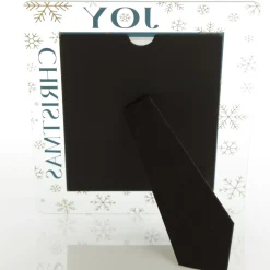 Large Glass Christmas Photo Frame - Gold Snowflakes Joy Online