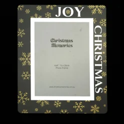 Large Glass Christmas Photo Frame - Gold Snowflakes Joy Online