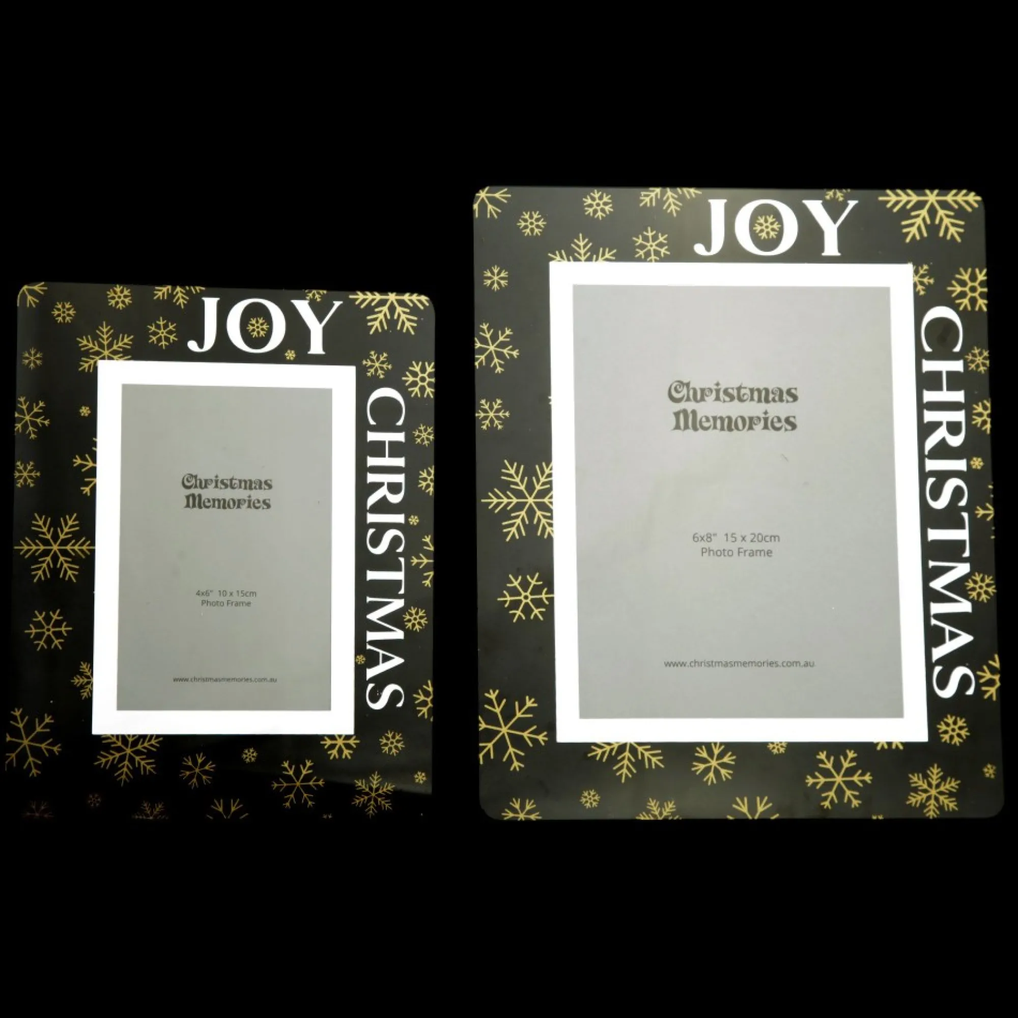Large Glass Christmas Photo Frame - Gold Snowflakes Joy Online