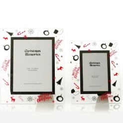 Large Glass Christmas Photo Frame - Candy Cane Cheap