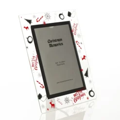 Large Glass Christmas Photo Frame - Candy Cane Cheap