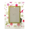 Large Glass Christmas Photo Frame - Red and Gold Snowflakes Outlet