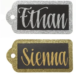 Large Glitter Arched Edge Name Tag Hot
